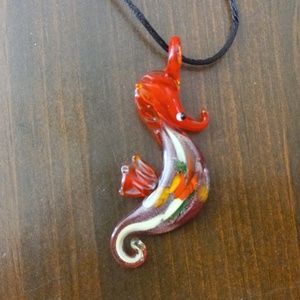 Murano Seahorse glass Pendant